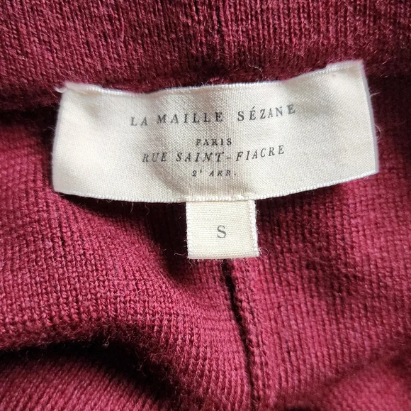 Sezane Matthew Trousers Burgundy Small - Picture 4 of 10